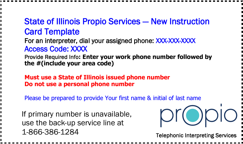 Propio Instruction Card Template